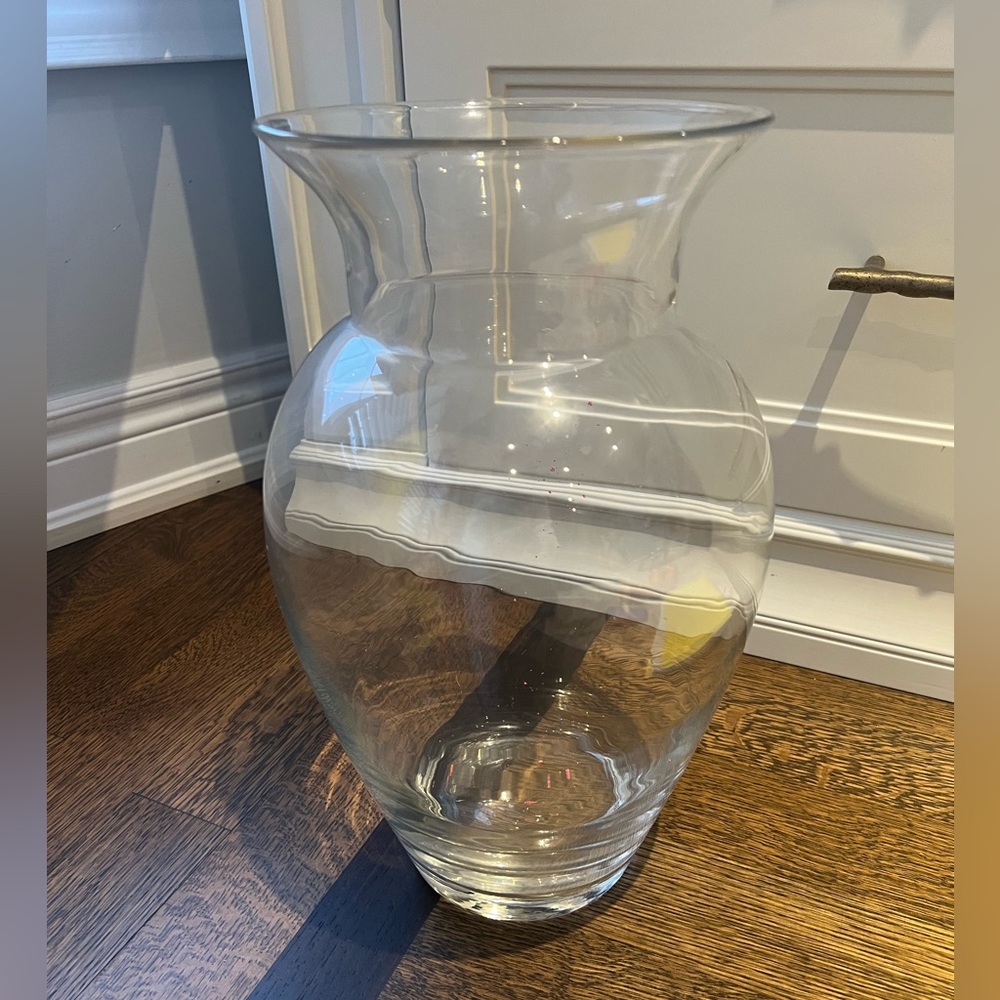 Vintage Tall Glass Storage Clear Vase Home Decor Decorative 15.5 Inches Height